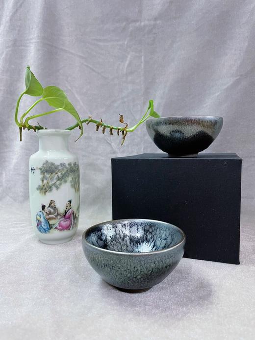 建盏茶具茶杯纯手工主人杯百花敛口盏75ml 商品图0