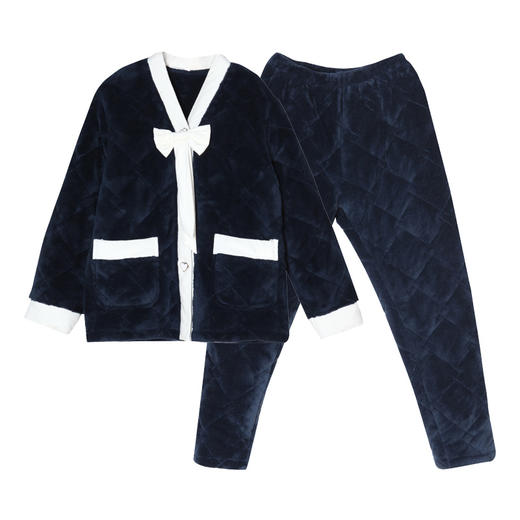 都市丽人舒适外出女士睡衣高端臻品长毛绒夹棉家居服LH21J2 商品图4