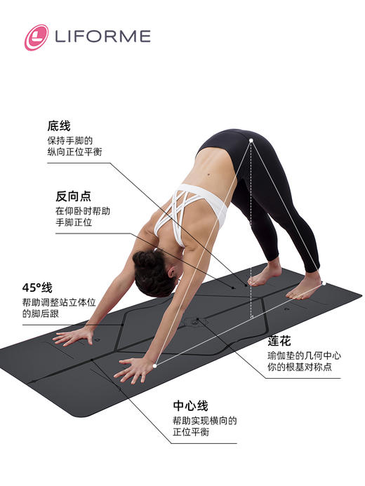 英国专业瑜伽垫女防滑家用加宽加长加厚专业健身垫天然橡胶土豪垫Liforme 商品图1