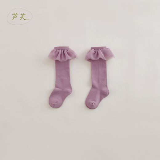 【 马克珍妮 芦芙】女童网纱花边中筒袜 儿童袜子221810 商品图1