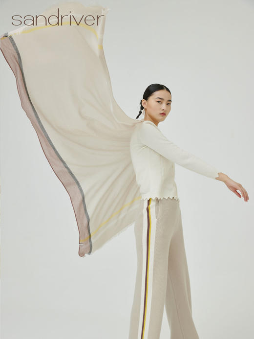 边框撞色羊绒围巾 SJF93P707A 商品图2