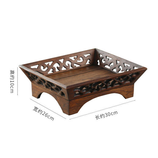 泰式水果盘木质中式客厅创意复古实木果盘茶几餐桌简约干果盘 商品图3