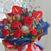 《繁华似锦》红色帝王红掌花束 商品缩略图4