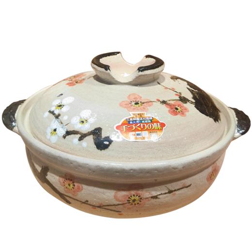 【样品特惠8折，仅1件，无货退款】日本万古烧手绘梅花土锅煲仔饭煲汤锅家用砂锅汤锅2.3L/3.4L 商品图0