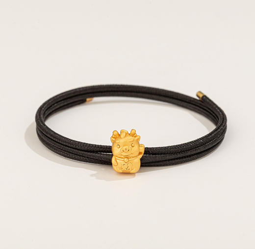 可调节磁性吸金绳磁力绳项链黑绳穿转运珠吊坠配绳原创设计男女可调节手链棉吸金绳长约58.5cm（不包含绳子上面黄金配件） 商品图1