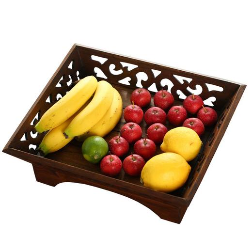 泰式水果盘木质中式客厅创意复古实木果盘茶几餐桌简约干果盘 商品图9