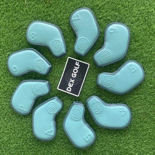 DEXGOLF韩国高尔夫铁杆套杆头套10件装油边工艺球杆帽套保护套 商品图4