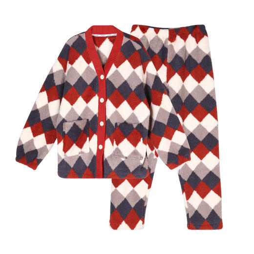 都市丽人舒适外出女士睡衣高端臻品米粒绒家居服新年本命年红品LH21L4 商品图6