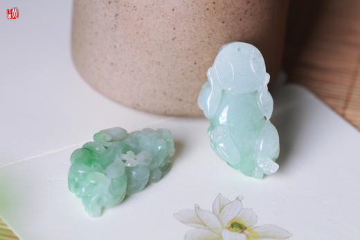 一对天然翡翠【貔貅】吊坠 配精美挂绳 商品图4