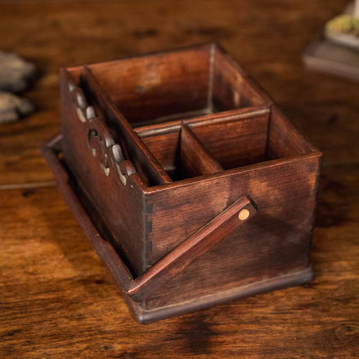 清 红木提梁文房盒 商品图2