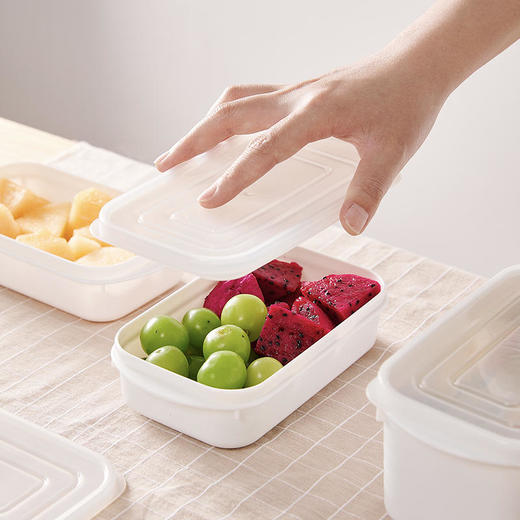 【冰箱保鲜盒5个装】三浦植造带盖保鲜盒冰箱收纳盒/密封盒可微波炉加热食品级pp材质可收纳食材果蔬各种坚果零食一组4个规格5个装 商品图2