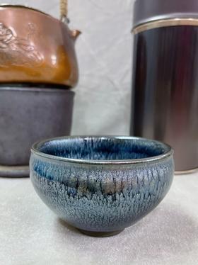 建盏茶杯主人杯男士单杯平口盏百花将军杯150ml