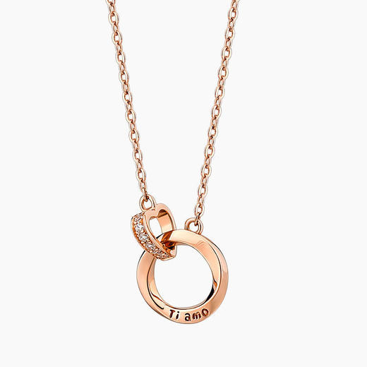 【浪漫造型，爱意惊喜】莫比乌斯项链，轻奢小众高ji设计，ins学生纯银双环锁骨链七夕情人节礼物 商品图9