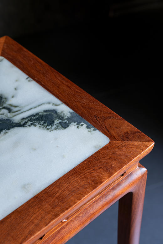 红桥红  家具严选  缅甸花梨（大果紫檀）【石面 98 明式托泥束腰 花架】 商品图3