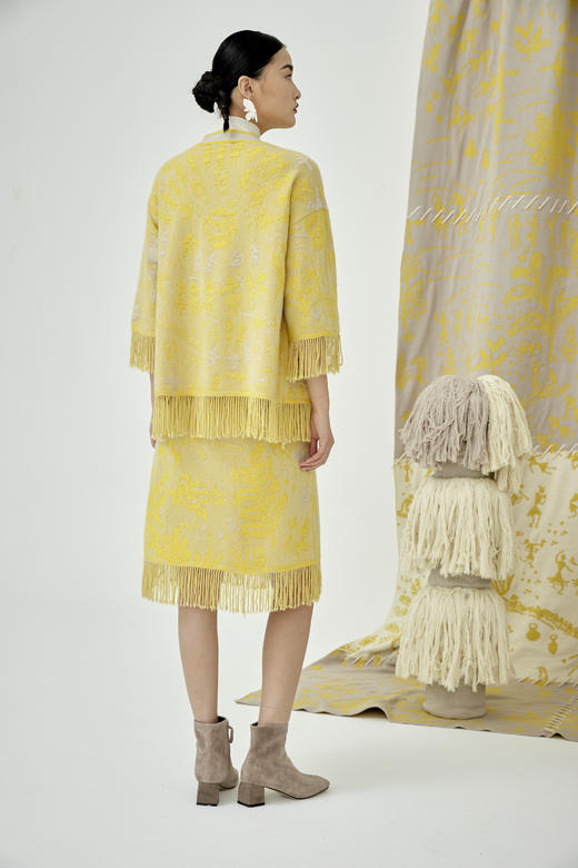 手工流苏提花羊绒半裙  SJF93W258N 商品图2