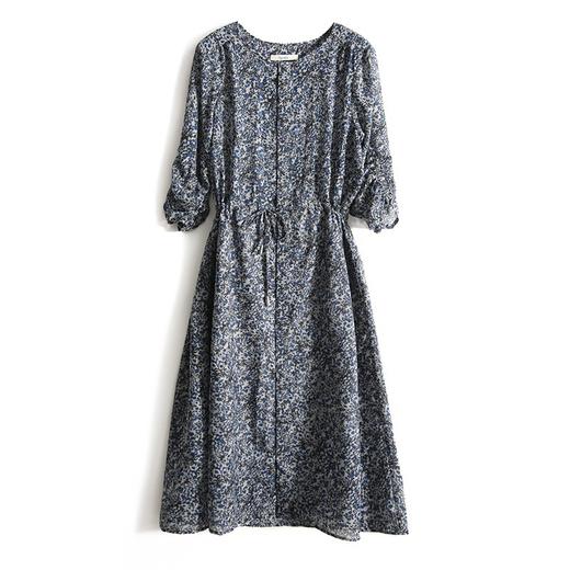 【服饰鞋包】日韩2022夏新摩纳哥星空法式浪漫印花系带显瘦中长连衣裙潮 商品图4