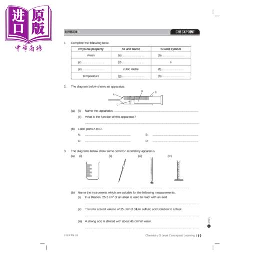 【中商原版】新加坡教辅 Chemistry OLevel Conceptual Learning  3/e O水准考试化学概念学习  教材 教辅 自学指南 国际考试 商品图5