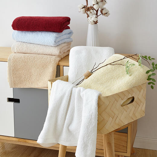 纯棉浴巾单条多条装 家用吸水不易掉毛 多款可选 无印良品 商品图4