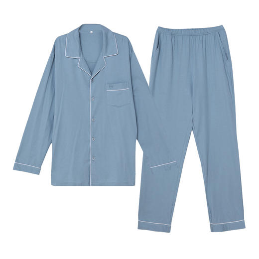 都市丽人都市锋尚好睡好眠男士正价棉质长袖套装无尘棉单面薄家居服长袖睡衣FH21G3 商品图3