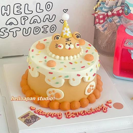 黄橙色立体小老虎蛋糕--低糖处理无添加 商品图2