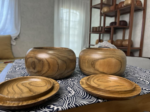 新款中号本色栗木罐，适合装单面棋子 商品图2