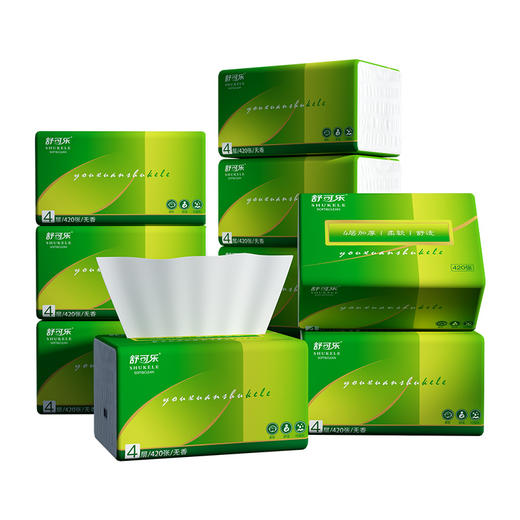 「大包装！整箱24包」420张大包抽纸餐巾纸擦手纸舒可乐整箱居家日用实惠装卫生纸巾 商品图4