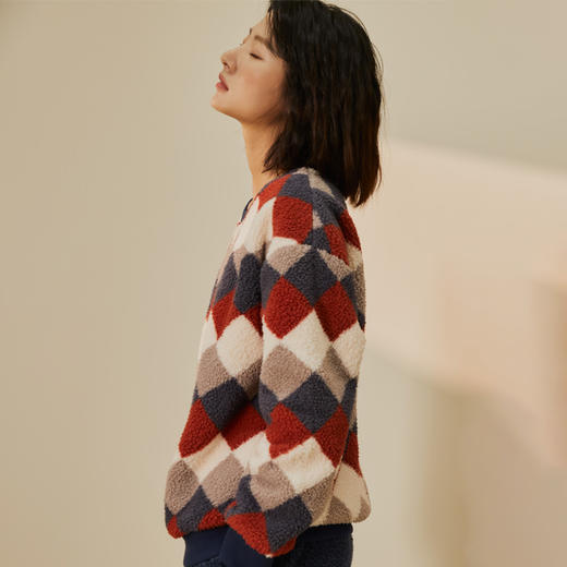 都市丽人舒适外出女士睡衣高端臻品米粒绒家居服新年本命年红品LH22J8 商品图0