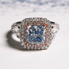 天然蓝钻戒指3.57克拉