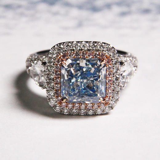 天然蓝钻戒指3.57克拉 商品图0