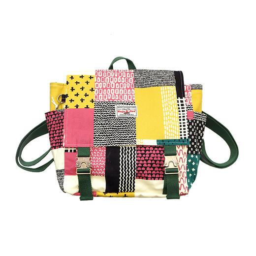 HUJI祤集Carton小盒子双肩包插画拼布 商品图0