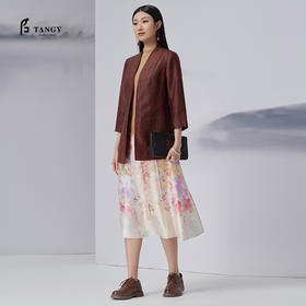 TANGY Collection/天意精品2022年春夏新品长款收腰莨绸外套