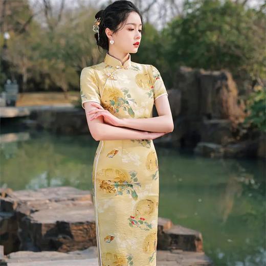 HX-249新款老上海复古改良少女双层天丝棉旗袍 商品图3