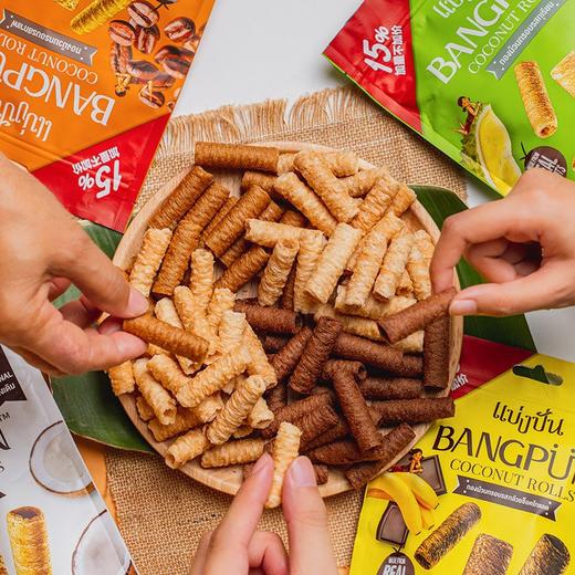 泰国邦伴椰子蛋卷饼干系列70g 原味/榴莲味/香蕉巧克力味 口口香脆 151007/151008/151009 商品图1