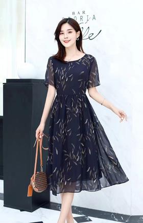 浅秋高端真丝连衣裙大码女装2022夏季新款品牌桑蚕丝裙子气质碎花