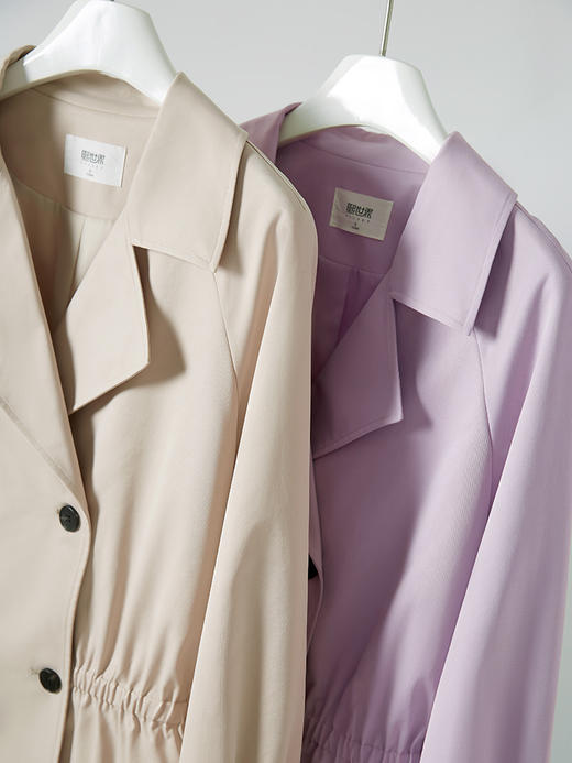 【年货节】今年流行风衣女小个子秋新款收腰显瘦插肩袖短款外套外衣 商品图4