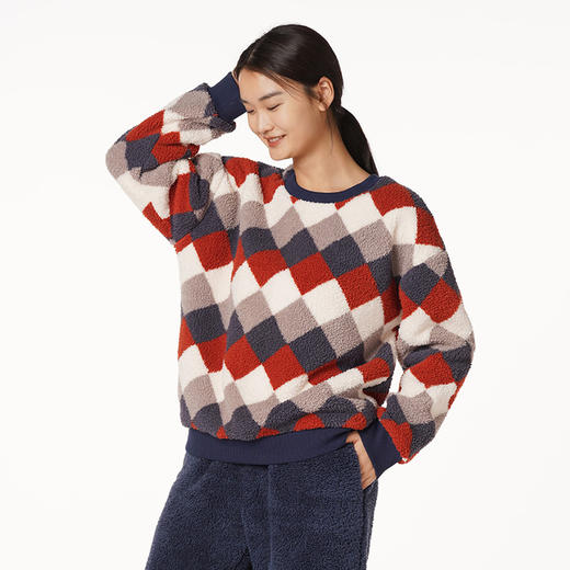 都市丽人舒适外出女士睡衣高端臻品米粒绒家居服新年本命年红品LH22J8 商品图3