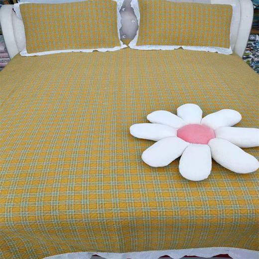 【165元/套】上家全棉水洗花边床盖三件套2.4*2.5（1210870） 商品图0