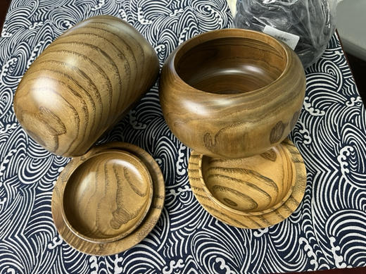 新款中号本色栗木罐，适合装单面棋子 商品图3