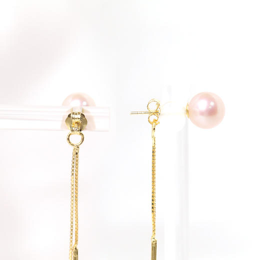 美裕 【流萤】银925淡水珍珠耳钉7-8mm白105716 商品图4