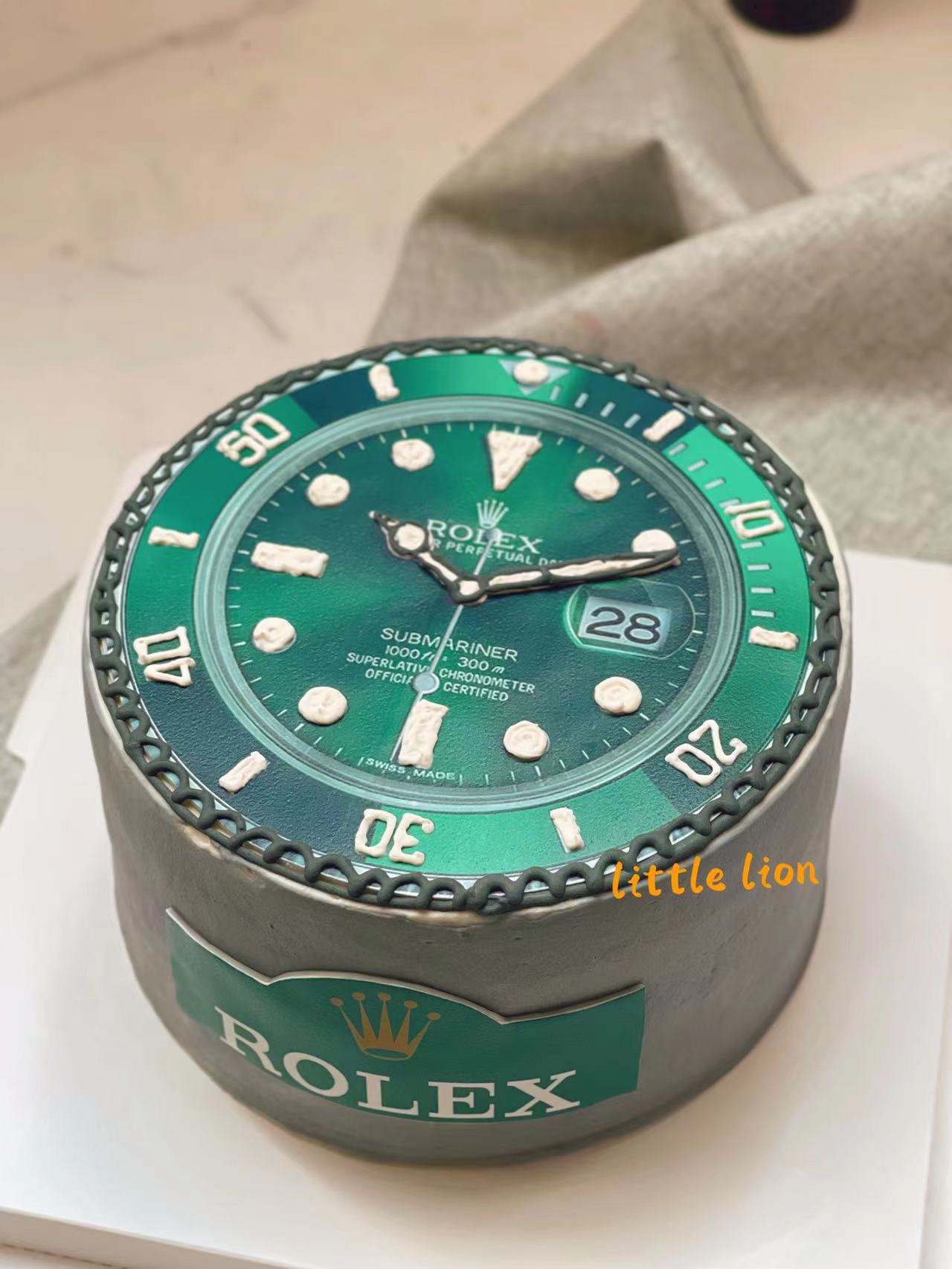 狮子家-劳力士手表手绘生日蛋糕 纪念日蛋糕 聚会 仪式感必备 健康甜品