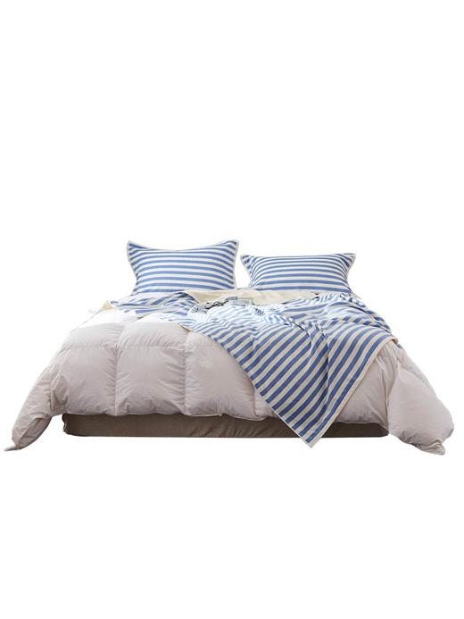 绿野山谷单人毛巾被 经典简约条纹140*190cm 无印良品 商品图1