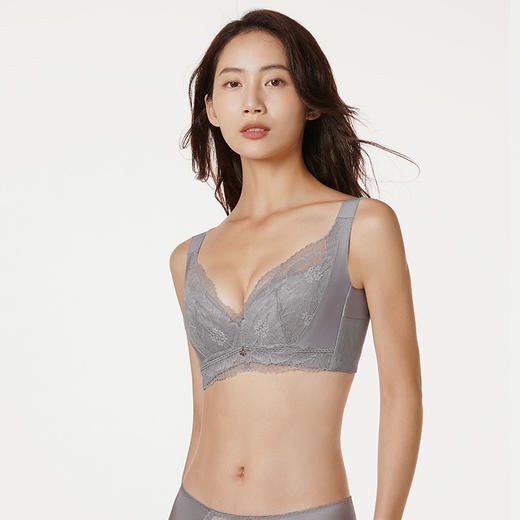 都市丽人舒软挺塑轻塑CD杯调整型文胸蕾丝超薄3/4杯塑身文胸四排扣记忆钢圈LJ22M3 商品图0