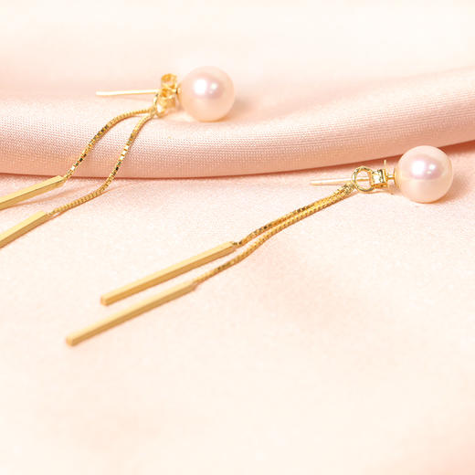 美裕 【流萤】银925淡水珍珠耳钉7-8mm白105716 商品图3