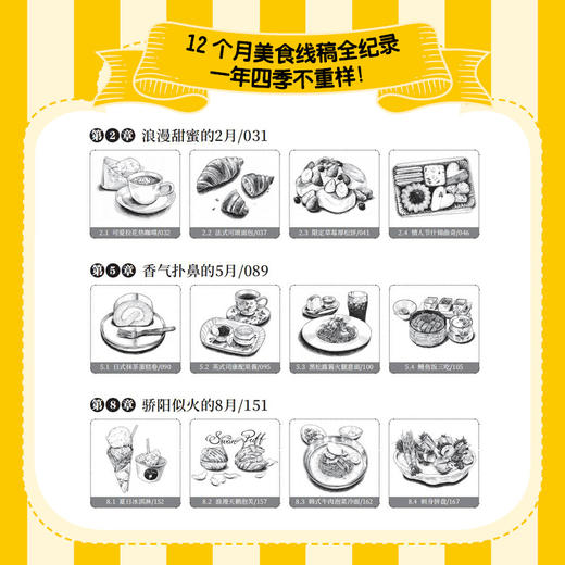 美味工坊 美食线稿插画教程 线稿插画实例教程入门插画师之路黑白线描手绘插画设计教程绘画技法素描线描临摹画册 商品图3