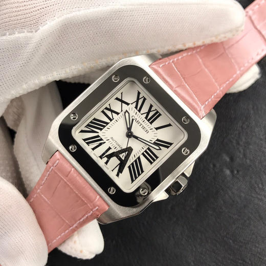 V6卡地亚山度士女士全自动机械手表，型号：W20126X8，表径44.2 x 35.6毫米，精钢表壳，蓝宝石水晶玻璃，女士，密底，防水100米 商品图9