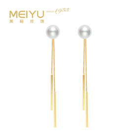 美裕 【流萤】银925淡水珍珠耳钉7-8mm白105716