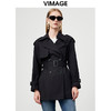 VIMAGE纬漫纪秋季新款纯色经典翻领英伦风收腰中长款风衣外套VC2204004 商品缩略图1