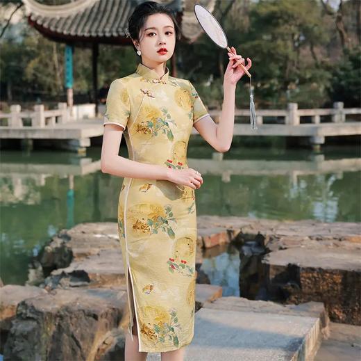 HX-249新款老上海复古改良少女双层天丝棉旗袍 商品图1