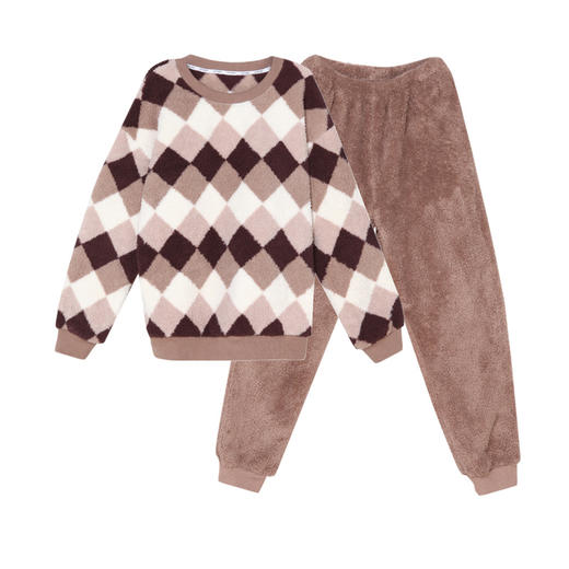 都市丽人舒适外出女士睡衣高端臻品米粒绒家居服新年本命年红品LH22J8 商品图5