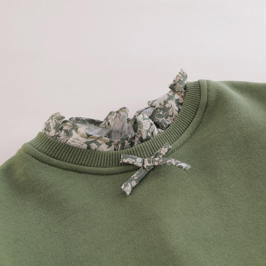 【马克珍妮 芦芙】秋装新款 女童花边立领蝴蝶结卫衣 221098 商品图3